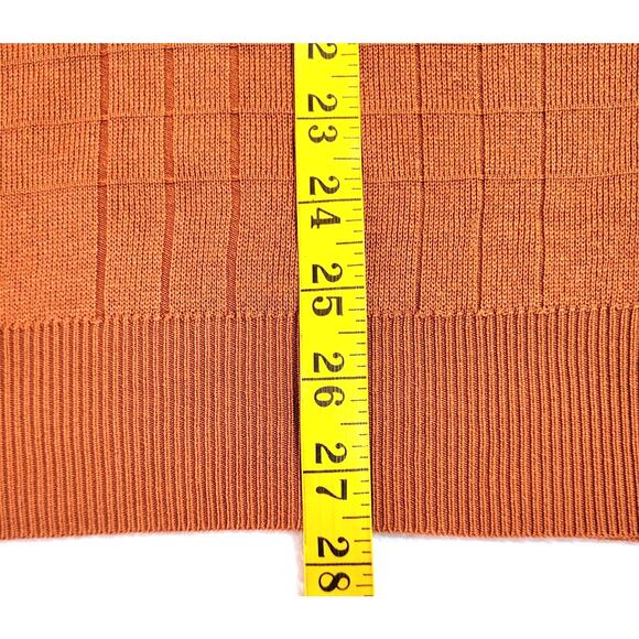 Alan Flusser Mens Vest XXL Silk Pullover Knit Sweater Copper Dad Grandpa Preppy - Picture 4 of 6